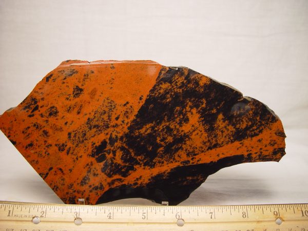 Obsidian, mahogany slabs