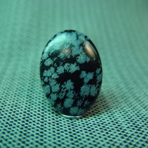 Obsidian, snowflake 25 x 18mm