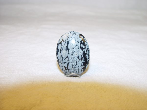 Obsidian, snowflake, 30 x 22mm